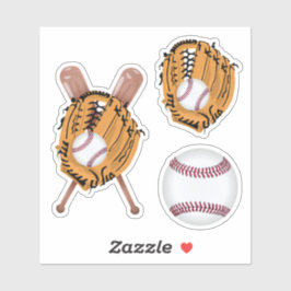 Baseball Glove and Baseball Sticker