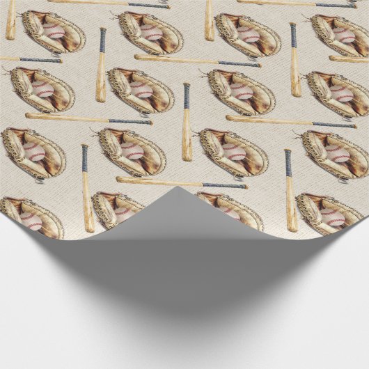 Baseball Glove and Bat Cadeaupapier (Hoek)