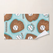Baseball Glove Ball & Boy Name Patroon Sport Thema Handdoek (Handdoek)