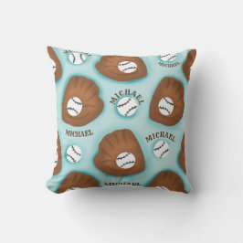 Baseball Glove Ball & Boy Name Patroon Sport Thema Kussen