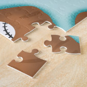 Baseball Glove Ball & Boy Name Patroon Sport Thema Legpuzzel (Zijkant)