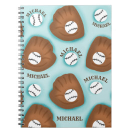 Baseball Glove Ball & Boy Name Patroon Sport Thema Notitieboek