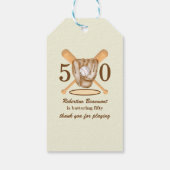 Baseball Glove Bats Themed Men's 50th Birthday Cadeaulabel (Achterkant)