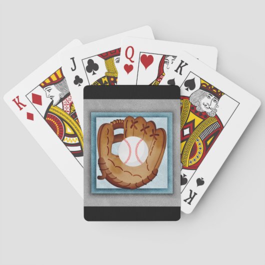 Baseball Glove - Cute Baseball Theme Pokerkaarten (Achterkant)