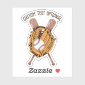Baseball, Glove en Bats Sticker (Vel)