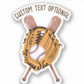 Baseball, Glove en Bats Sticker (Voorkant)