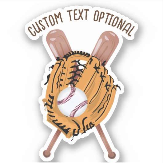 Baseball, Glove en Bats Sticker (Voorkant)