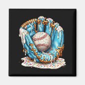 Baseball Glove Ice Cream Drip With Sprinkles Men B Magneet (Voorkant)