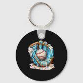 Baseball Glove Ice Cream Drip With Sprinkles Men B Sleutelhanger (Voorkant)