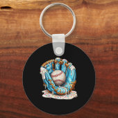 Baseball Glove Ice Cream Drip With Sprinkles Men B Sleutelhanger (Voorkant)