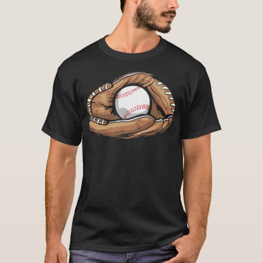 Baseball Glove with Baseball america honkbal for T-shirt (Voorkant)