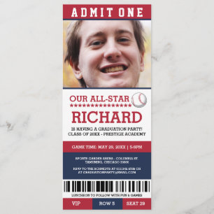 Baseball Graduation Party nodigt uit Kaart