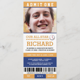 Baseball Graduation Party Uitnodigt Kaart