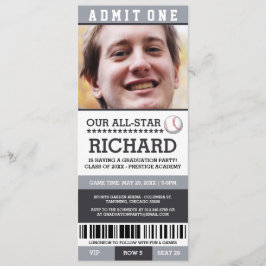 Baseball Graduation Party Uitnodigt Kaart