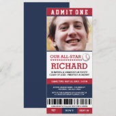 Baseball Graduation Party Uitnodigt Kaart (Voorkant / Achterkant)