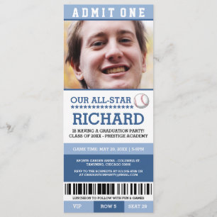 Baseball Graduation Party Uitnodigt Kaart