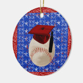 Baseball Gradup, sterren, rood, wit, blauw Keramisch Ornament (Links)