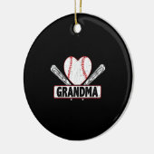 Baseball Grandma | Gezinshonkbalovers Keramisch Ornament (Links)