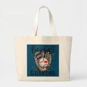 Baseball Grandma Leopard Game Day Baseball Lover Grote Tote Bag (Voorkant)
