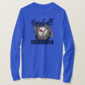 Baseball Grandma Leopard Game Day tante Moeder T-shirt (Design voorkant)