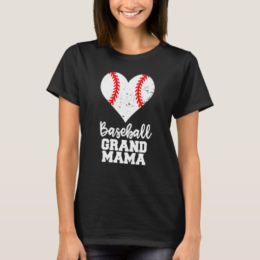 Baseball Grandmama Baseball Heart Grandma T-shirt (Voorkant)