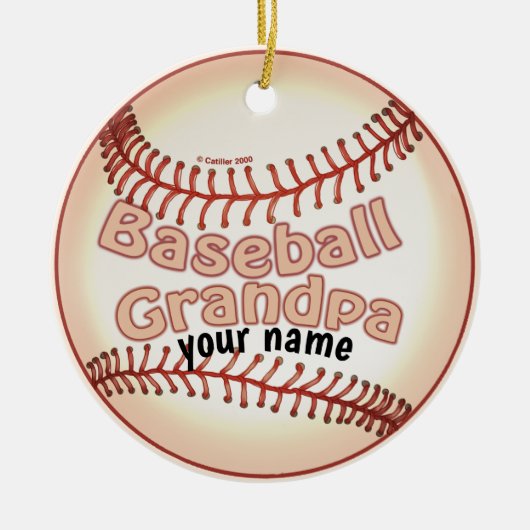 Baseball Grandpa Keramisch Ornament (Voorkant)