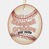 Baseball Grandpa Keramisch Ornament (Links)