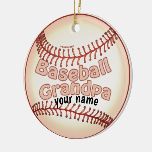 Baseball Grandpa Keramisch Ornament (Links)