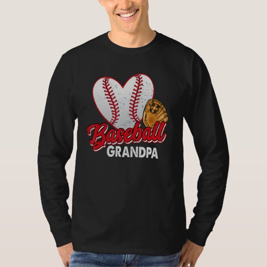 Baseball Grandpa Retro Vintage Baseball T-shirt (Voorkant)