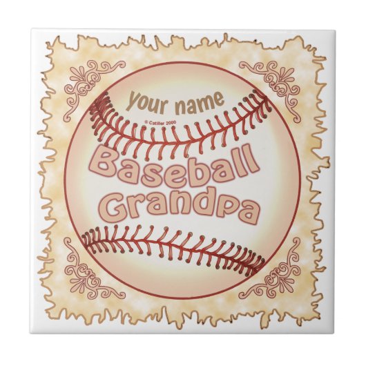 Baseball Grandpa Tegeltje (Voorkant)