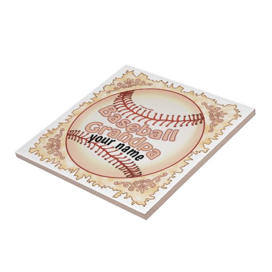 Baseball Grandpa Tegeltje (Zijkant)