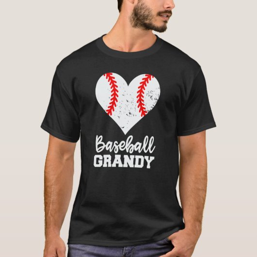 Baseball Grandy Baseball Heart Grandma Grandy T-shirt (Voorkant)