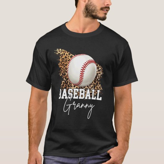 Baseball Granny Leopard Heart T-shirt (Voorkant)