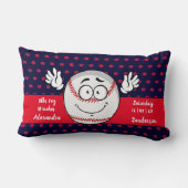 Baseball grappige geboortenstatussen Red White Blu Kussen (Achterkant)