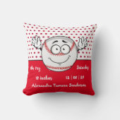 Baseball grappige geboortenstatussen Red White Kussen (Voorkant)