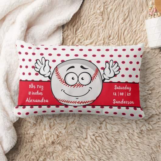 Baseball grappige geboortenstatussen Red White Kussen (Deken)