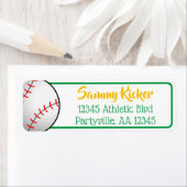 Baseball Green & Gold Address Etiket (Insitu)