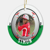 Baseball Groen Witte Teamkleuren Keramisch Ornament (Links)