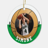 Baseball Groen Witte Teamkleuren Keramisch Ornament (Links)