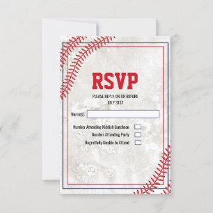 Baseball  Grunge RSVP-kaart RSVP Kaartje
