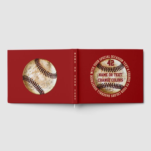 Baseball Guest Book met Jouw tekst en kleuren Gastenboek (Volledig)