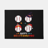 Baseball Halloween en vrolijk kerstfeest Deurmat (Voorkant)
