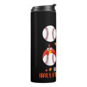 Baseball Halloween en vrolijk kerstfeest Thermosbeker (Gedraaid links)