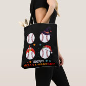 Baseball Halloween en vrolijk kerstfeest Tote Bag (Dichtbij)