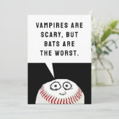 Baseball Halloween Feestdagenkaart (Staand voorkant)