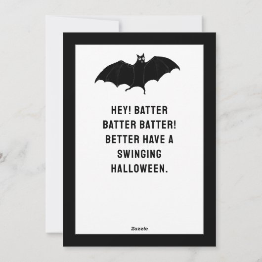 Baseball Halloween Feestdagenkaart (Achterkant)