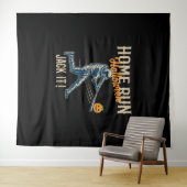Baseball Halloween Fun Retro verhit Stijlvol Wandkleed (In Situ (horizontaal))