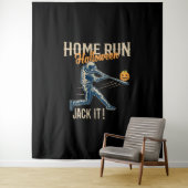 Baseball Halloween Fun Retro verhit Stijlvol Wandkleed (In situ)