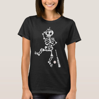 Baseball Halloween skelet T-shirt