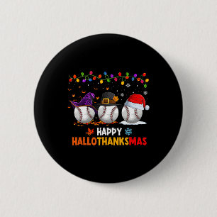 Baseball Halloween Thanksgiving Kerstmis Halotha Ronde Button 5,7 Cm